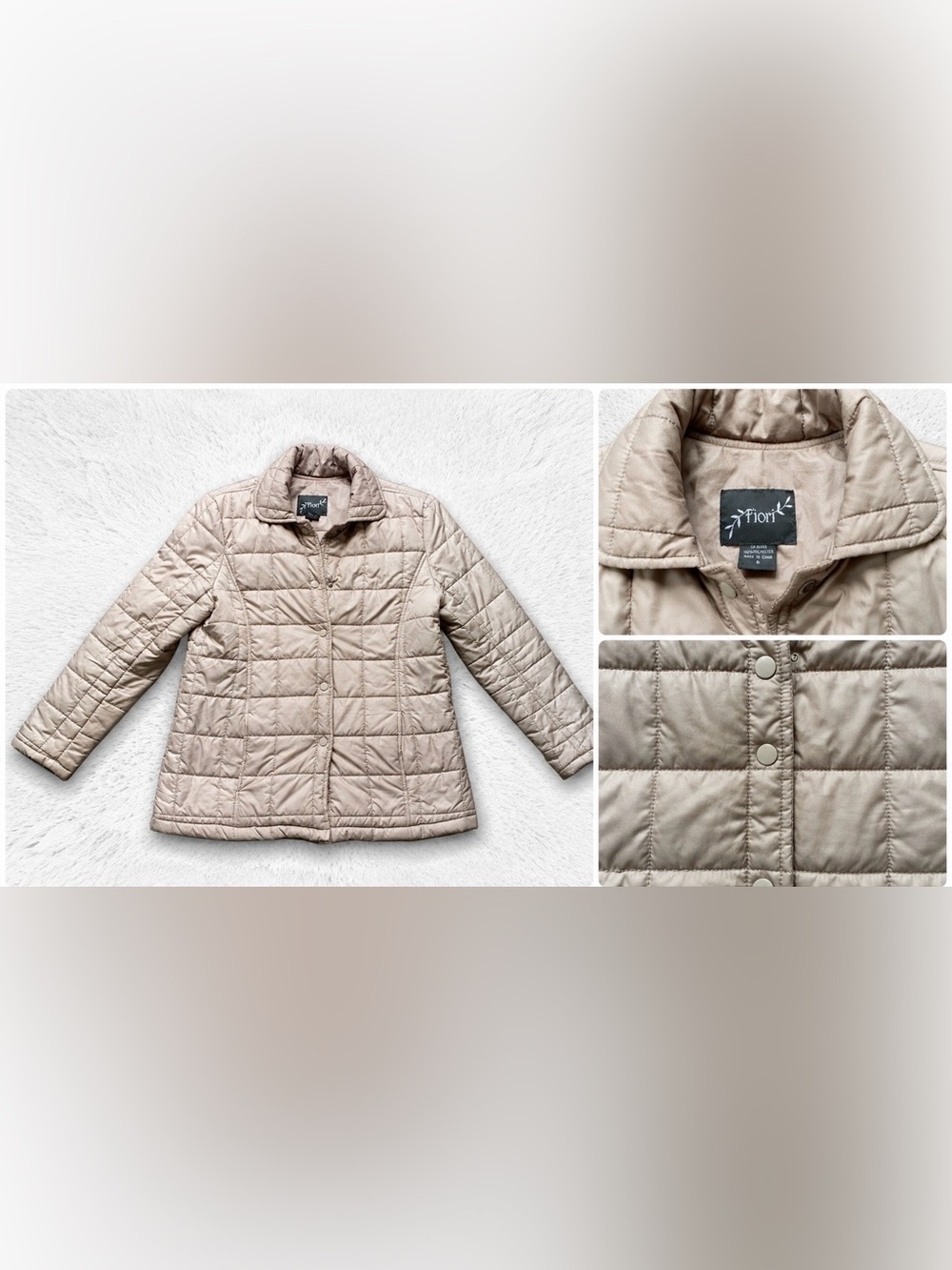 Soft Quilted Women's Jacket in Light Taupe
